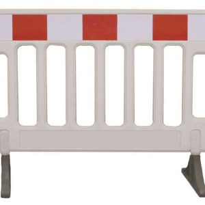 BARRIERE DE CHANTIER  BLANCHE AVEC PIED 1F CL2
